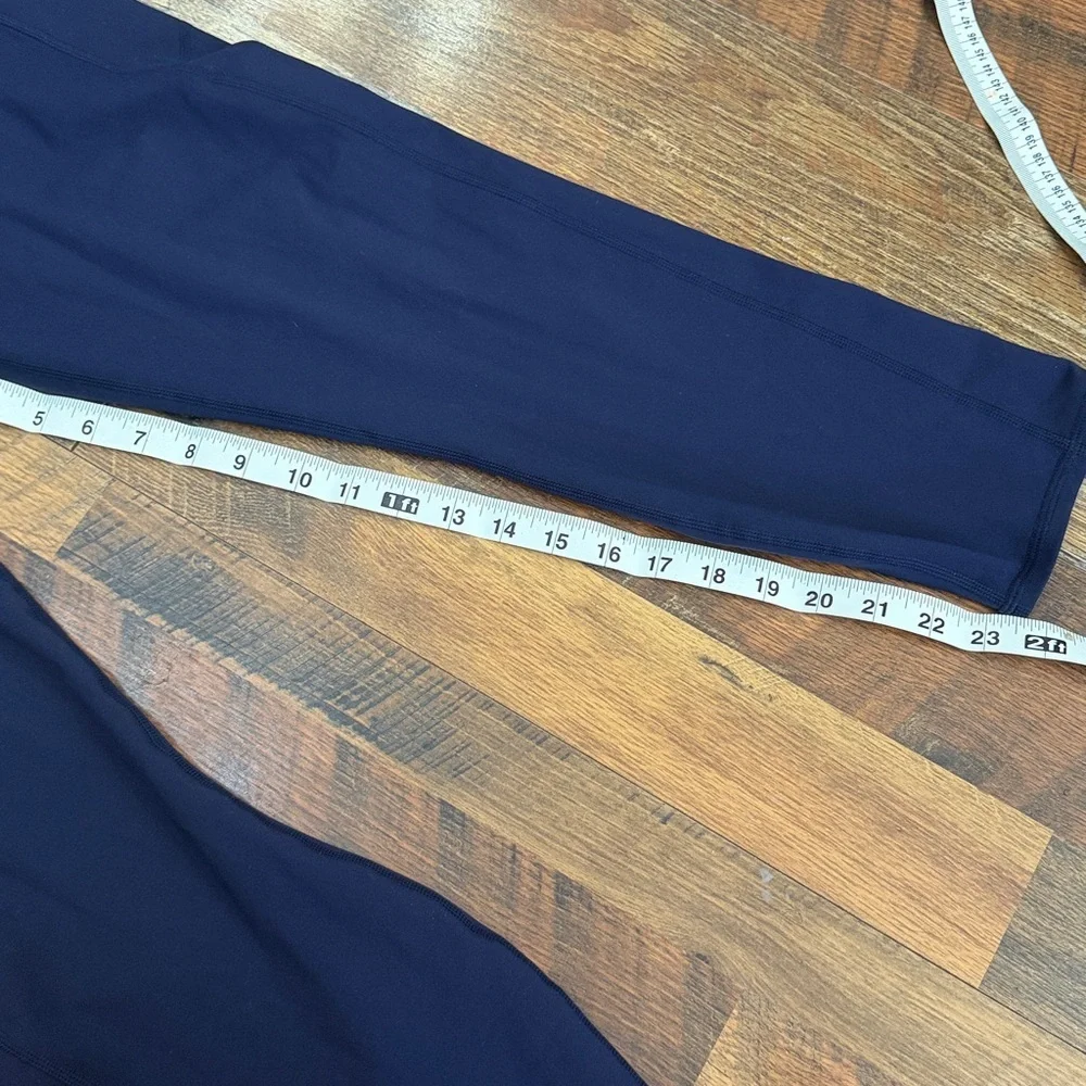 Deep Blue Fabletics Athletic Leggings Pureluxe Side Pockets size Large/XL